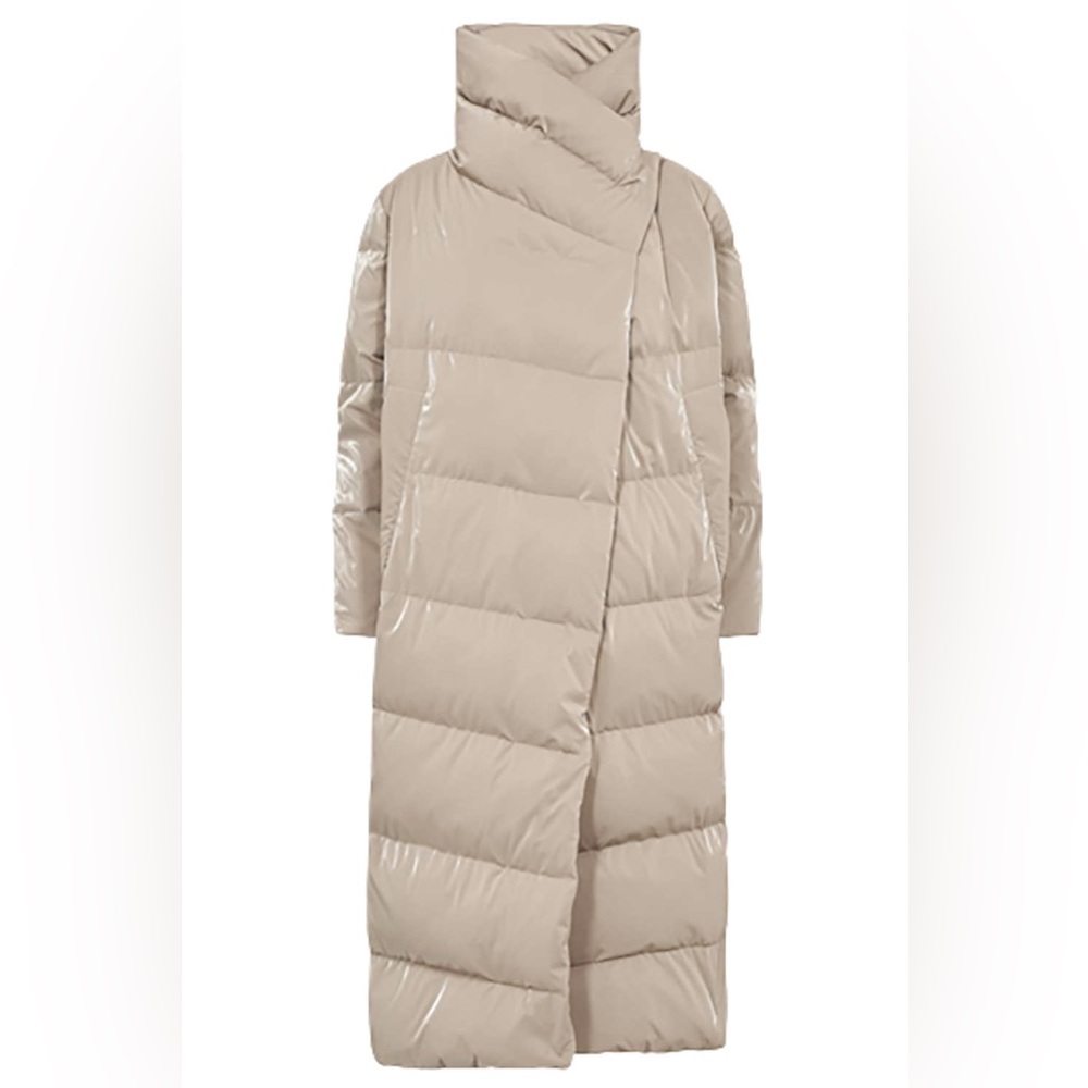 elisabetta franchi Long Tan Puffer Coat Medium